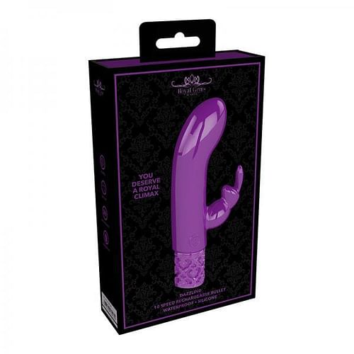 Royal Gems - Dazzling - Silicone Rechargeable Bullet - Purple