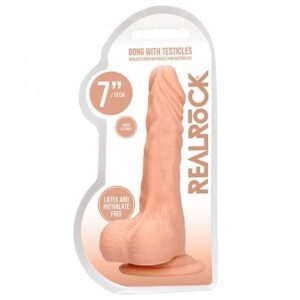Real Rock Realistic Dildo With Balls - 7" - 17 Cm - Vanilla