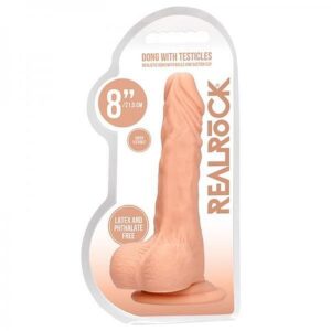 Real Rock Realistic Dildo With Balls - 8" - 20 Cm - Vanilla