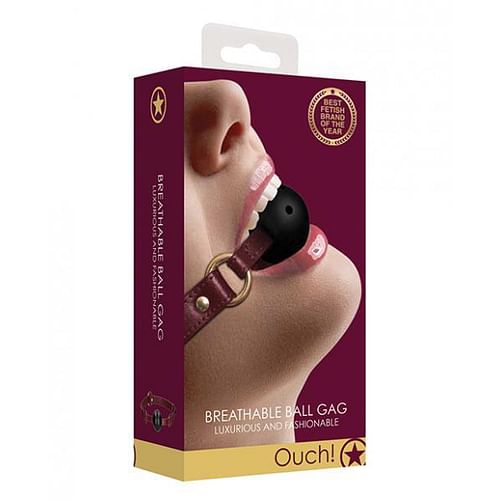 Ouch Halo Breathable Ball Gag Burgundy - Image 2
