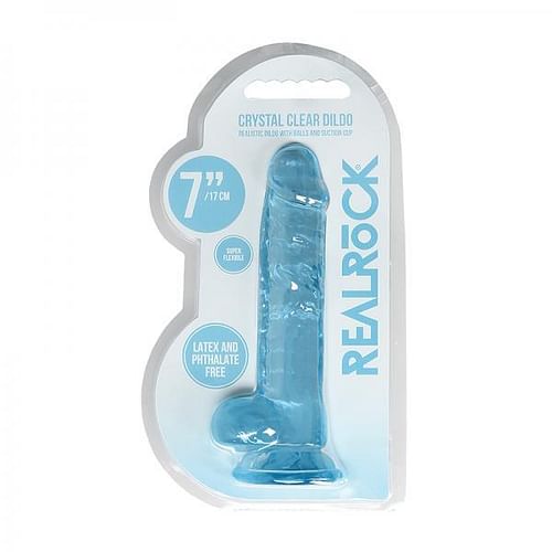 Realrock 7in Realistic Dildo W/ Balls Blue - Image 2