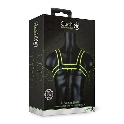 Shots Ouch Chest Bulldog Harness - Glow In The Dark L/xl - Image 2