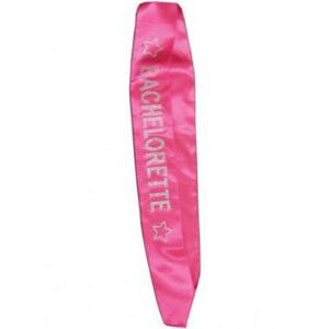 Bachelorette sash w/crystals - hot pink