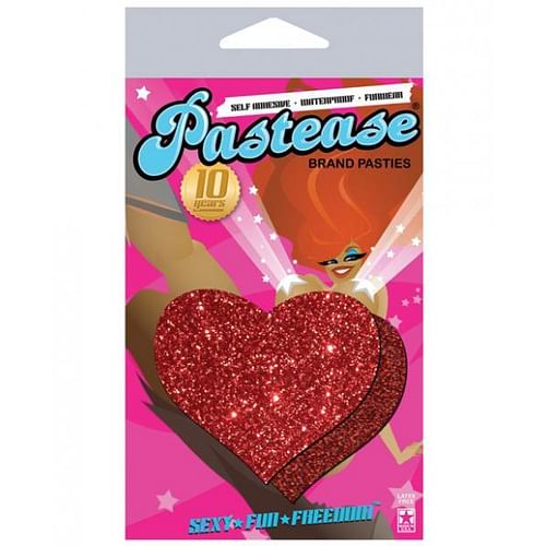 Heart Red Glitter Pasties O/S - Image 2