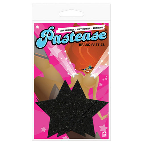 Rockstar Black Glitter Star Pasties O/S - Image 2