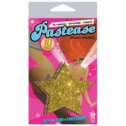 Gold Glitter Rock Star Pasties O/S - Image 2