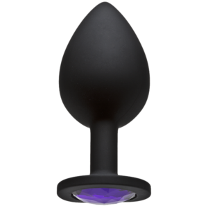 Booty Bling Large Black Plug Purple Stone
