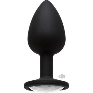 Booty Bling Small Black Plug Silver Stone
