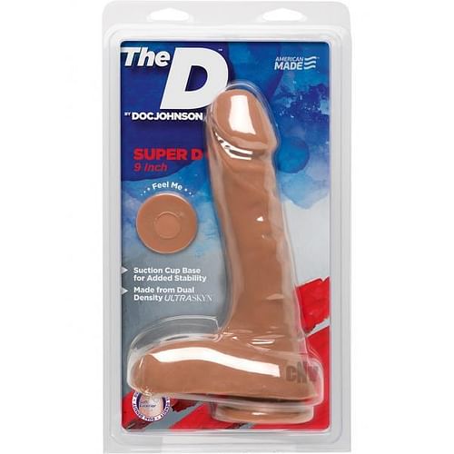The D Super D 9 inches Dildo with Balls Caramel Tan - Image 2