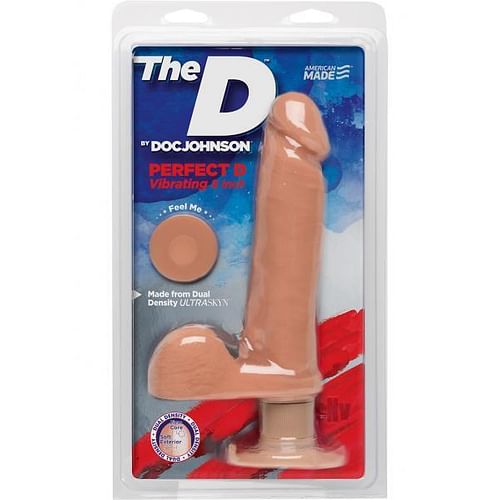 The D Perfect D Vibrating Dildo 8 inch Vanilla Beige - Image 2