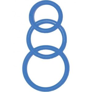 Super Silicone Cockrings - 3 Sizes - Blue