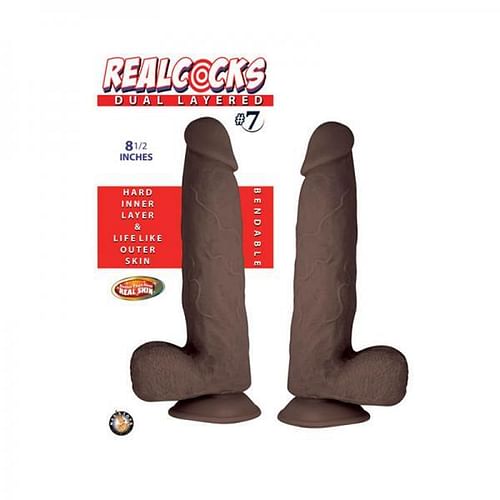 Realcocks Dual Layered #7 Dark Brown Dildo - Image 2