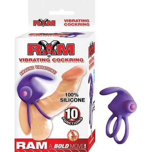 Ram Vibrating Cock Ring Purple