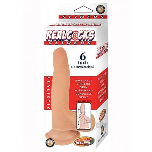 Realcocks Sliders 6 inches Uncircumcised Beige Dildo - Image 3