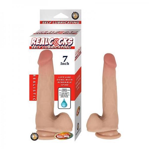 Realcocks Self Lubricating 7 inches Realistic Dildo Beige - Image 2