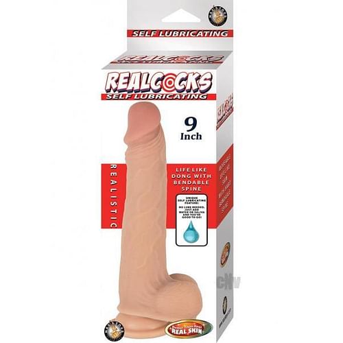 Realcocks Self Lubricating 9 inches Beige Dildo - Image 2