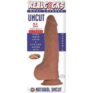 Realcocks Dual Layer Uncut Balls 9.5 Brn