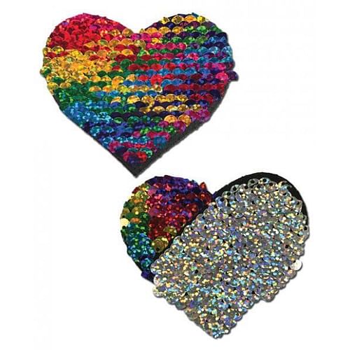 Pastease Color Changing Flip Sequins Heart Rainbow O/S