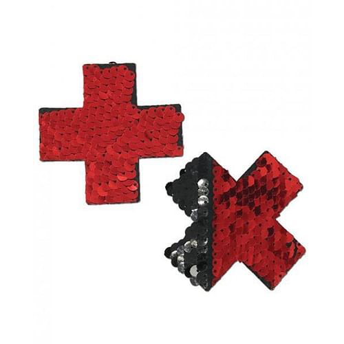 Pastease Color Changing Flip Sequins Cross Red Black O/S
