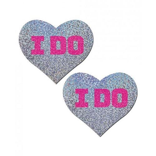 Pastease Bridal I Do Hearts Pasties Silver O/S