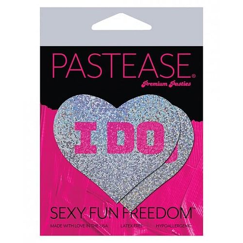 Pastease Bridal I Do Hearts Pasties Silver O/S - Image 2