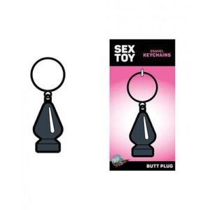 Wood Rocket Butt Plug Keychain - Black