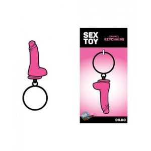 Wood Rocket Dildo Keychain - Pink