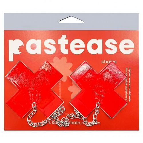 Pastease Faux Latex Red Plus X W/ Chunky Silver Chain - Image 2