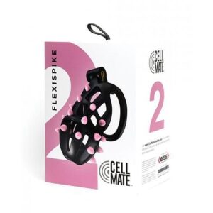Sport Fucker Cellmate Flexispike Chastity Cage - Size 2 Black/pink