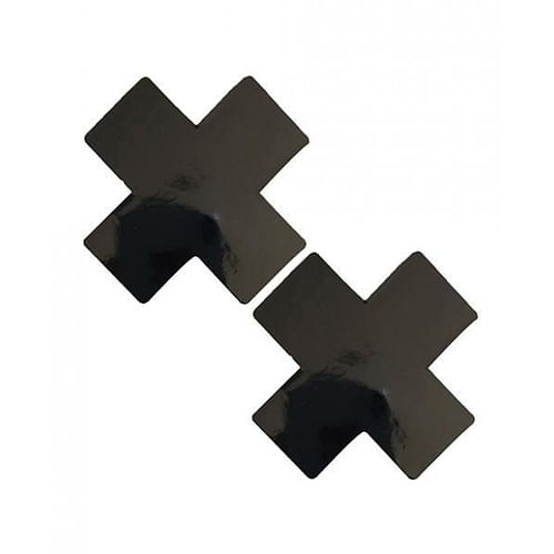 Neva Nude Dom Queen Status Wet Vinyl X Pasties - Black Qn