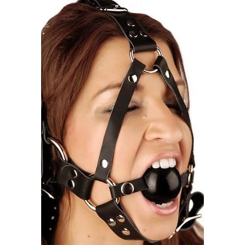 Leather Ball Gag Harness - Image 2