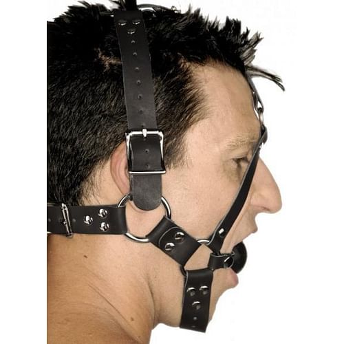 Leather Ball Gag Harness - Image 4