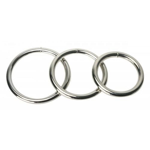 Trine Steel Cock Ring Collection 3 Piece - Image 2