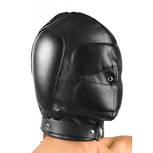 Padded Leather Hood Medium/Large Black