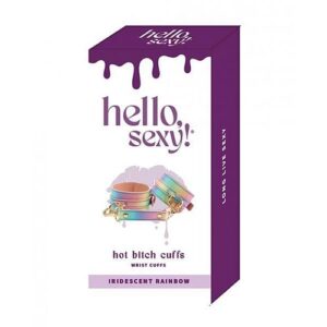 Hello Sexy! Hot Bitch Cuffs & Collar - Iridescent Rainbow
