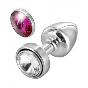 Bling Diogol Anni Butt Plug Magnetic Stone Clear Red