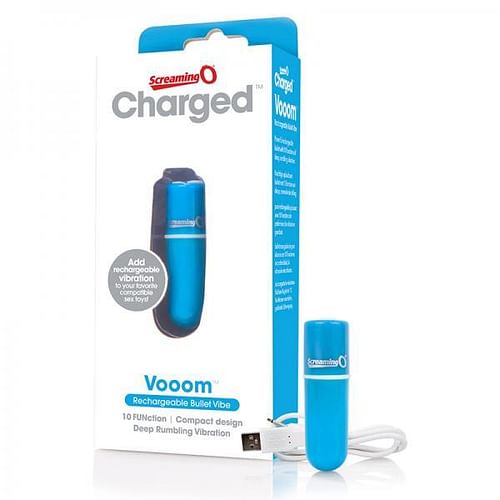 Screaming O Charged Vooom Rechargeable Bullet Vibe Blue - Image 2