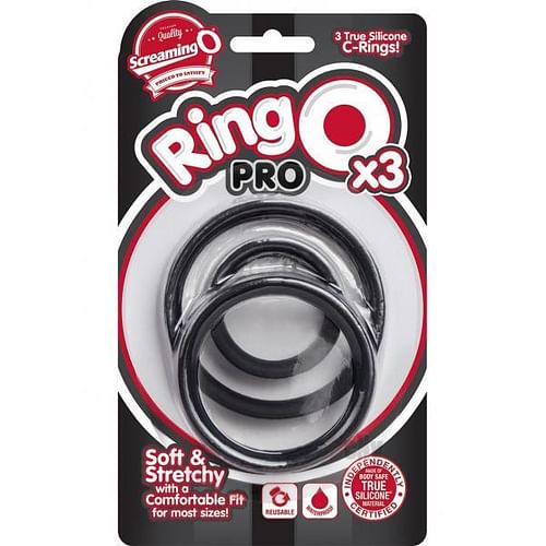 Ringo Pro X3 Black 3 Silicone Cock Rings - Image 3
