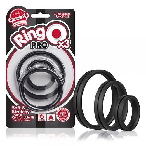 Ringo Pro X3 Black 3 Silicone Cock Rings - Image 4