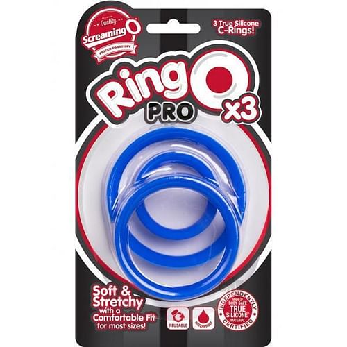 Ringo Pro X3 Blue 3 Silicone Cock Rings - Image 3