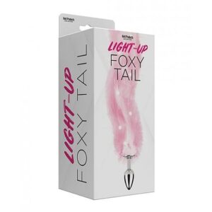 Foxy Tail Light Up Faux Fur Butt Plug - Pink