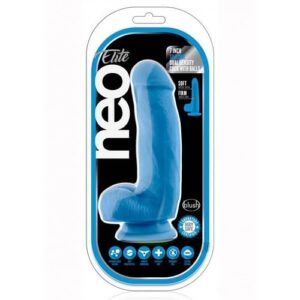 Neo Elite Dd Cock W/balls 7 Blue