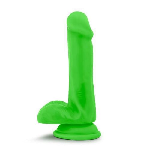 Neo Elite 6 inches Silicone Dual Density Cock, Balls Green - Image 2