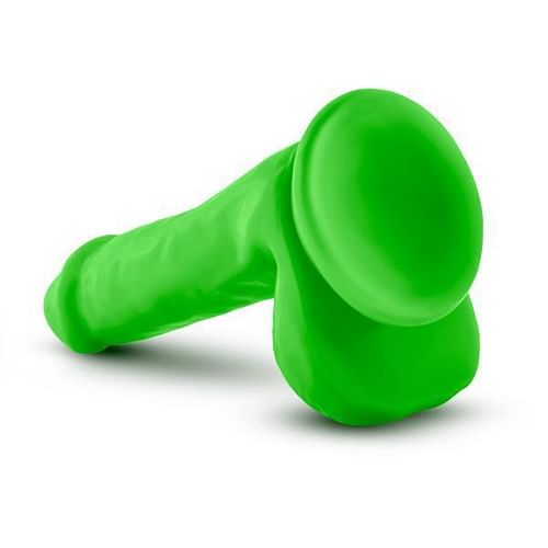 Neo Elite 6 inches Silicone Dual Density Cock, Balls Green - Image 5