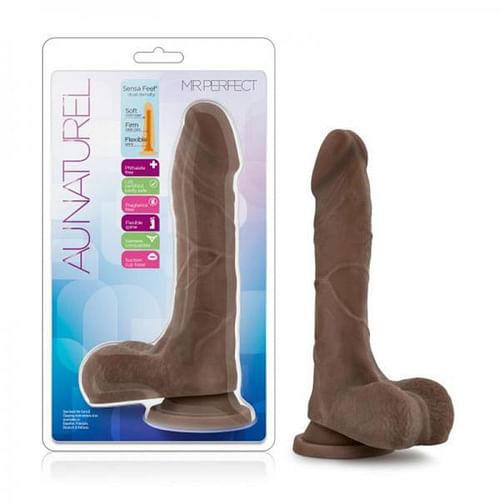 Au Naturel Mister Perfect Chocolate Brown Dildo - Image 4