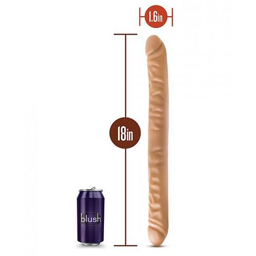 Dr Skin 18 inches Double Dildo Mocha Tan - Image 3