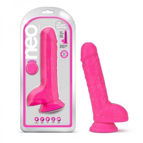 Neo Dual Density Dildo 9` Neon Pink - Image 2