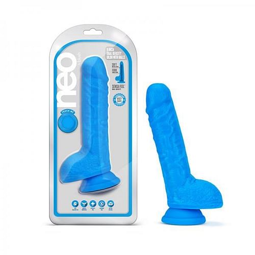 Neo Dual Density Dildo 9` Neon Blue - Image 2