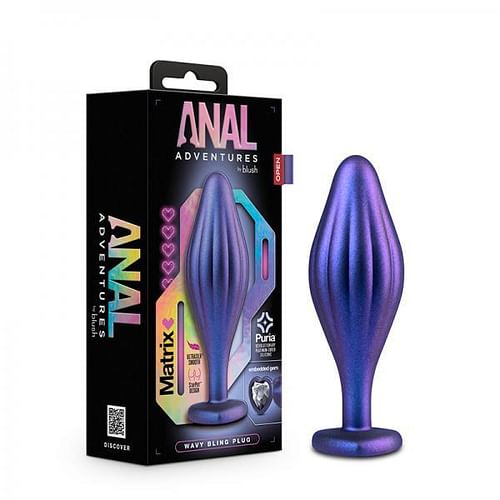 Anal Adv Matrix Wavy Bling Plug Sapphire - Image 2