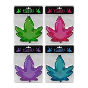Pot Leaf Ashtray 4pk Assort